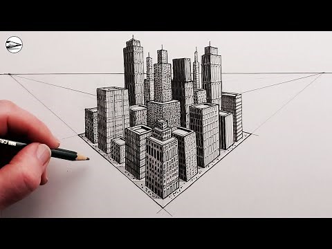 How to Draw a Simple City Block in Two-Point Perspective: Narrated Step-by-Step