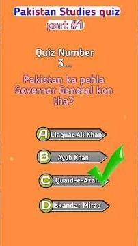 Part 1️⃣ Pakistan Studies Quiz|√ apko kitjy aty thy 🤔 #iqtest #iqtest #iqtest #quiz