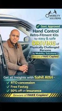 Driving & RTO Benefits for Disabled Persons explained by Sahil Attri - Govt. Approved Hand Controls