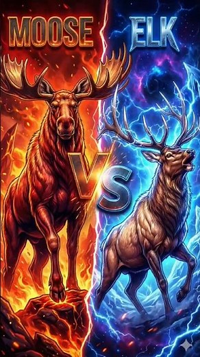 Moose vs Elk — Giants of the Wild