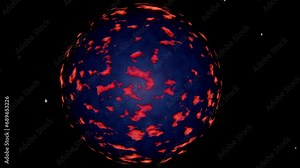 3d animation 55 Cancri e or 55 Cnc e, or Janssen is an exoplanet in the orbit of its Sun