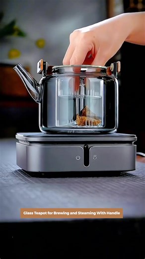Multi-Functional Glass Teapot for Brewing and Steaming With Handle (1000ml) ✅ It features a dual inner pot system for versatile brewing ✅ Its heat-resistant glass allows for direct open flame heating Order Here 👉 https://homeessentials.in/products/multi-functional-glass-teapot-for-brewing-and-steaming-with-handle-1000ml | Shop Home Essentials