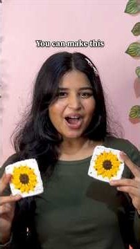 How to crochet sunflower granny square #crochet #handmade #grannysquare #cute #viral #diy