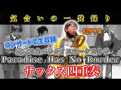 【生収録シリーズ！】サックス四重奏で「Paradise Has No Border」【スカパラ】