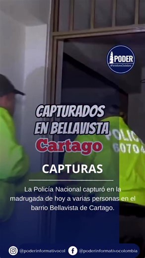 #Cartago | Más de 10 personas fueron detenidas en la madrugada del 29 de Octubre de 2025 en el barrio Bellavista. | PODER INFORMATIVO
