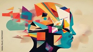 human brain electrical activity as a concept of brainstorming, thinking, and the power of mind -4k new stock video art animation footage AI