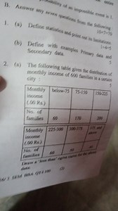 1. (a) Define statistics and point out its limitations.(b) De... | Filo
