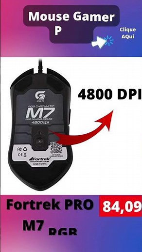 Mouse Gamer Preto Fortrek PRO M7 RGB #shorts