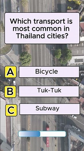 Which Transport Is Most Common in Thailand? 🇹🇭🤔 | Quiz Challenge#shorts#quiz#usa