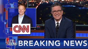 Stephen Colbert wishes a fond farewell to The Late Show’s executive producer and showrunner Chris Licht, who is leaving to run CNN, an upstart cable channel soon to be rebranded as “Colbert News Network.” | The Late Show with Stephen Colbert