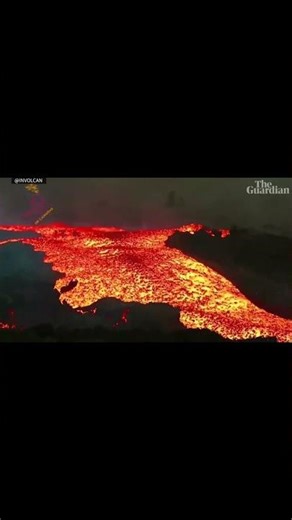 Fast-flowing river of lava pours from La Palma volcano in Canary Islands