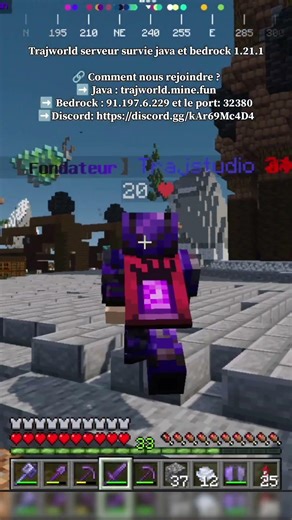 Jour 7 pour faire percer mon SMP, Trajworld serveur survie java et bedrock 1.21.1 #serveurminecraft