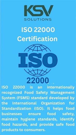 Ensure food safety and gain customer confidence with ISO 22000 Certification!!
