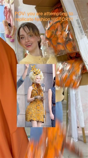 Making Effie trinkets butterfly dress from the hunger games!! 🤩🧡 #cosplay #sewing #diy #fashion