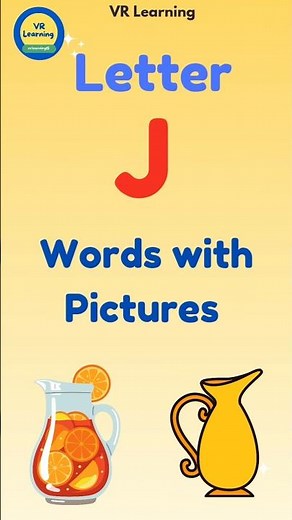 Letter J Words with Pictures for Kids | Learn 5 Easy J Words 🌈🧃 | #shorts #vrlearning15