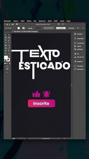 COMO FAZER TEXTO ESTICADO NO ILLUSTRATOR | TUTORIAL #Shorts