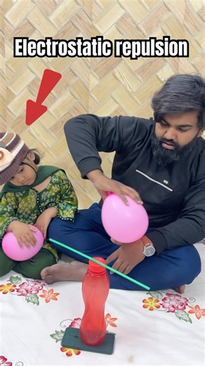 Electrostatic static force in easy way|#physicsshorts #education #scienceexperiment