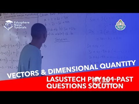 VECTORS & DIMENSIONAL QUANTITY PHY101 PQs EP 01 physics