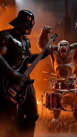 Darth Vader Crushes Bass Riffs Giant Gorilla SMASHES Drums #shorts