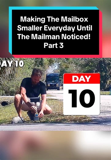 Replying to @ykx_johnny Making The Mailbox Smaller Everyday Until The Mailman Noticed! PART 3 #rosscreations #prank #funny #fyp #mail