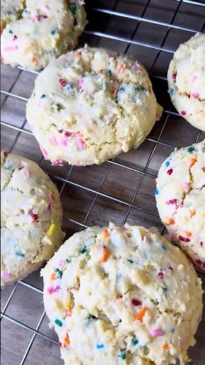 Lemon Birthday Cake Cookies | Easy Cake Mix Cookie | Full Recipe In Description