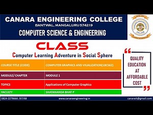 VTU CGV(18CS62) COMPUTER GRAPHICS AND VISUALIZATION [BASICS OF COMPUTER GRAPHICS](M1 L1)
