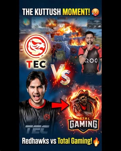 Redhawks vs Total Gaming 🔥 The Viral Kuttush Moment 🥵 | BE BOOYAH #rhk #garenafreefire #shorts