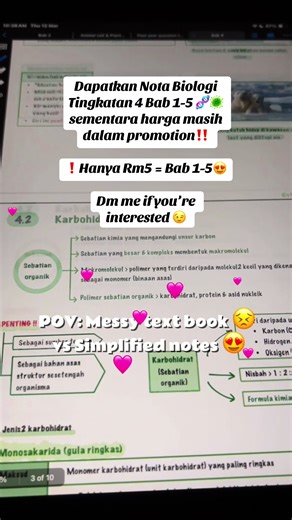 Affordable Biology Notes for SPM 2026 Students