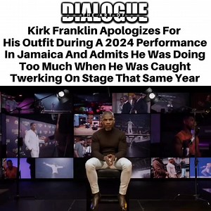 The Art Of Dialogue on Instagram: "#KirkFranklin apologizes for his outfit during a 2024 performance in #Jamaica and admits he was doing too much when he was caught twerking on stage that same year. ( @kirkfranklin /Kirk Franklin/YouTube)"