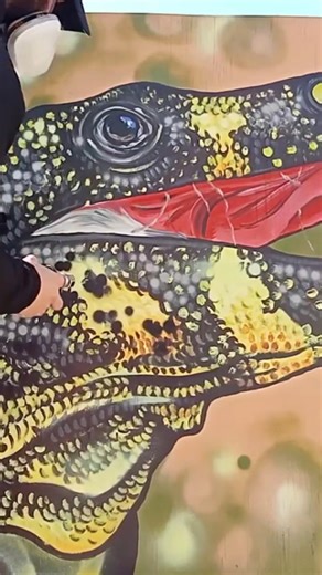 Lace Monitor Lizard mural #spray #art #streetart #graffitiart #lizards #wildlife #reptiles