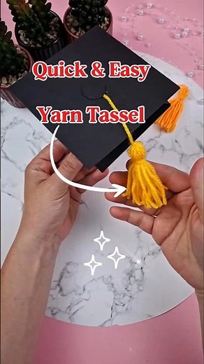 I Turned Yarn Into a Graduation Cap Tassel in 5 MINUTES 🎓🔥 (You NEED This DIY!) #graduation #diy