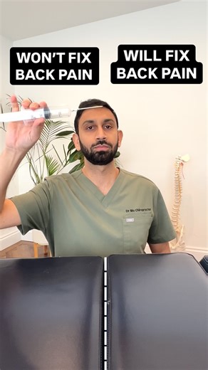 Pain relief tools can feel good. They just don’t change the reason your back keeps hurting. On the left are things that can reduce symptoms temporarily. Some might even help mid to long term. Injections, massage, ice, heat, foam rolling can all calm pain signals or muscle tone for a short time. That has value, but it does not teach your body to move differently. On the right is the thing that consistently changes outcomes: movement. Research shows that graded, regular movement improves pain, fun