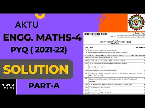 MATHS-4 | AKTU PYQ (2021-22) | KAS-402| SOLUTION | PART-1 #aktu #math4