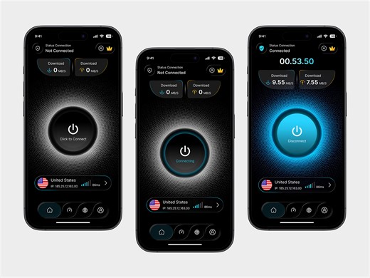 VPN Mobile App UI Design