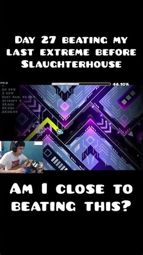 Day 27 of beating my LAST extreme demon before Slaughterhouse in Geometry Dash #geometrydash #gd