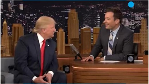 Jimmy Fallon messes up Donald Trump's hair