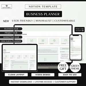 Notion Business Planner Template | Sage Green Edition | Ultimate Business Planner - Etsy