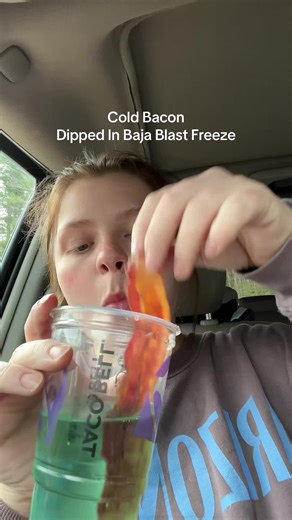 10/10 don’t recommend letting your freeze melt🥹 @tacobell #tacobell #bajablast #bacon #weirdfoodcombos #asmr