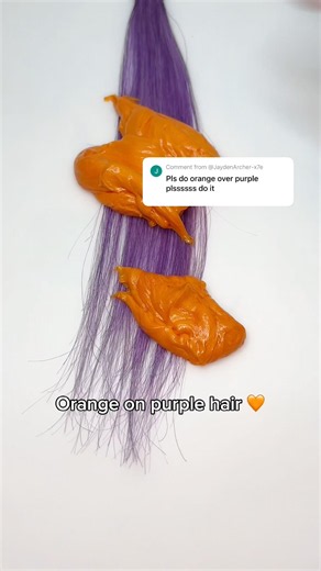Semi-permanent orange color on purple hair 🧡 Pallure Color Pigment Refresher