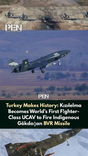 Turkish Kızılelma has made history by successfully firing an indigenous Gökdoğan BVR missile guided by its indigenous Murad AESA radar, becoming the world’s first true fighter class UCAV. #Turkey #Kizilelma #Gokdogan #MuradAESA #UCAV #DefenseTech #MilitaryInnovation #Aerospace #NextGenWarfare #Defense | Pakistan Economic Net