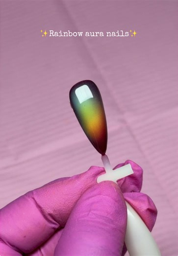 ✨Rainbow Aura Nails: A Trendy Nail Art Inspiration✨