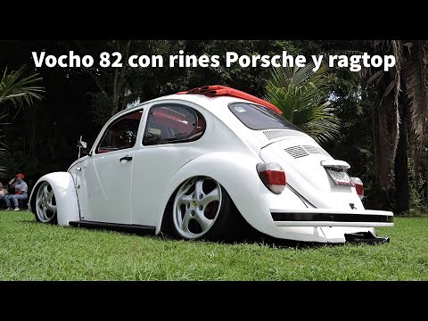 Vocho con rines Porsche y ragtop | Gira Vochomanía en Veracruz