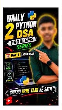 Python DSA Day 1 🔥 | List & Array Problem Solved in Python | CodeYaar