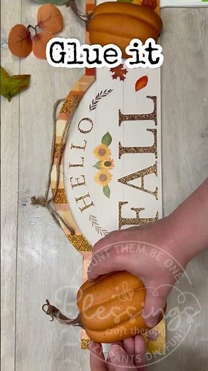 Dollar Tree Fall Hack! Turn a Plain Sign into a 3D Pumpkin Stunner #easycrafts #dollartree