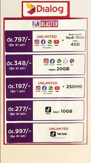 Dialog Data Packages 2025 | Dialog Latest Package list