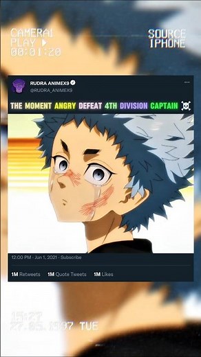 THE MOMENT ANGRY DEFEAT 4TH DIVISION CAPTAIN ☠️ || edit #anime #shorts