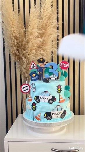 🎂 Police Theme Birthday Cake