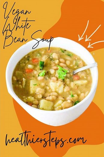 Vegan White Bean Soup Recipe | Vegan White Bean Soup Instant Pot | Soup recipes