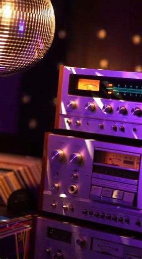 Disco Ball Dazzle & Retro Sound System Glow - Retro VJ Loop