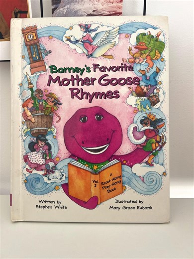 Vintage 1993 Barney’s Mother Goose Rhymes Book | Read-along Children’s Hardcover - Etsy